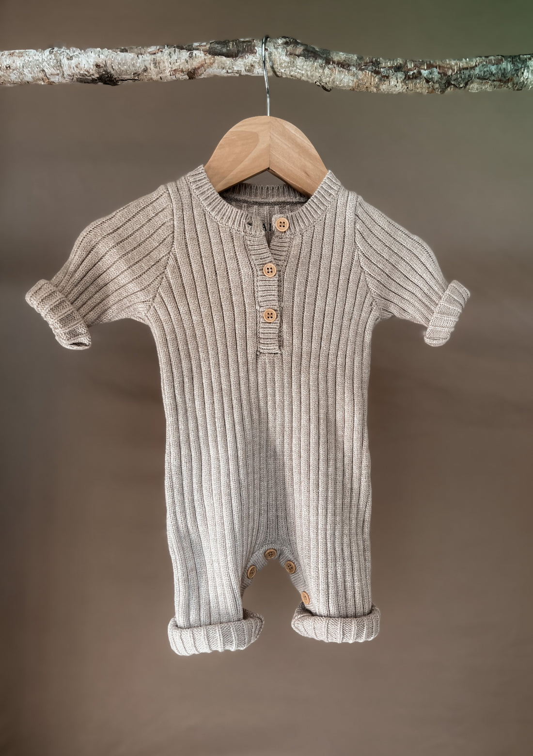 Ribbed Knit Baby Button Romper | Unisex Newborn - EllaLaine